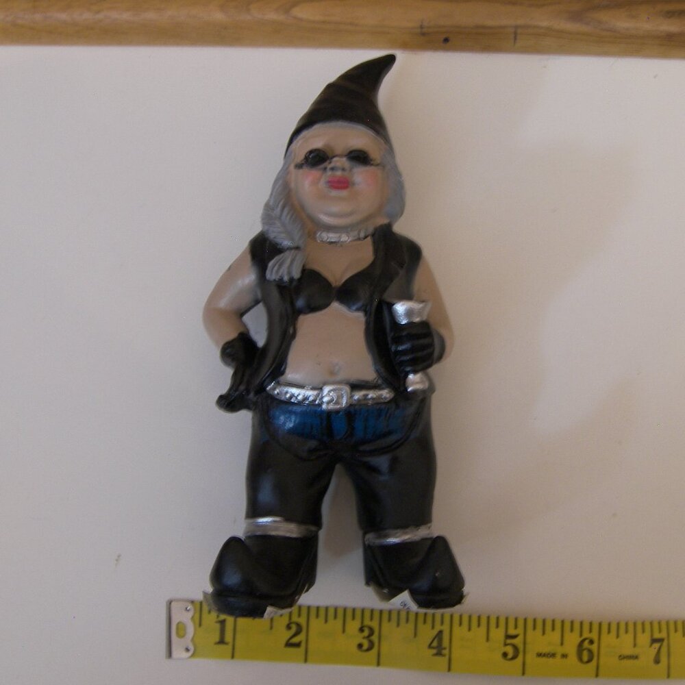 Biker Babe/Chick/Momma Gnome holding can